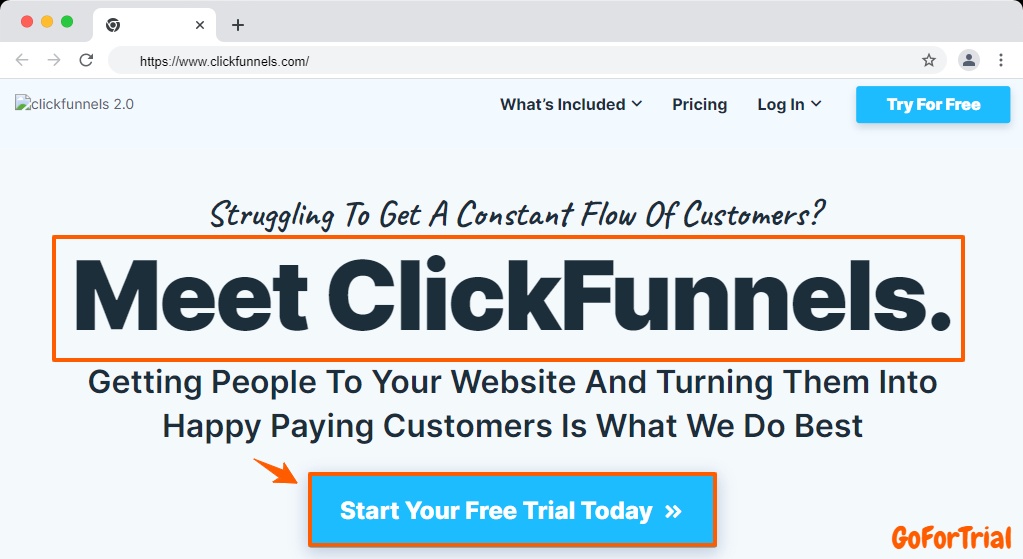 ClickFunnels Free Trial, Let's Start your Free ClickFunnels Account 2 ClickFunnels Free trial