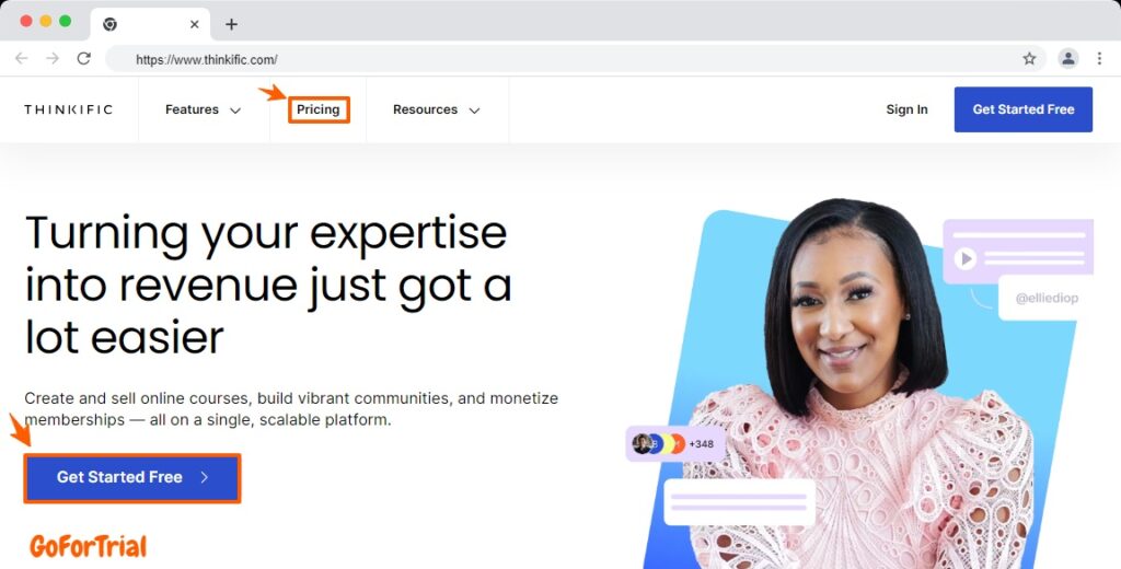 Free Online Course Builder: 6 Best Course Platform Trial 1 Thinkific Homepage