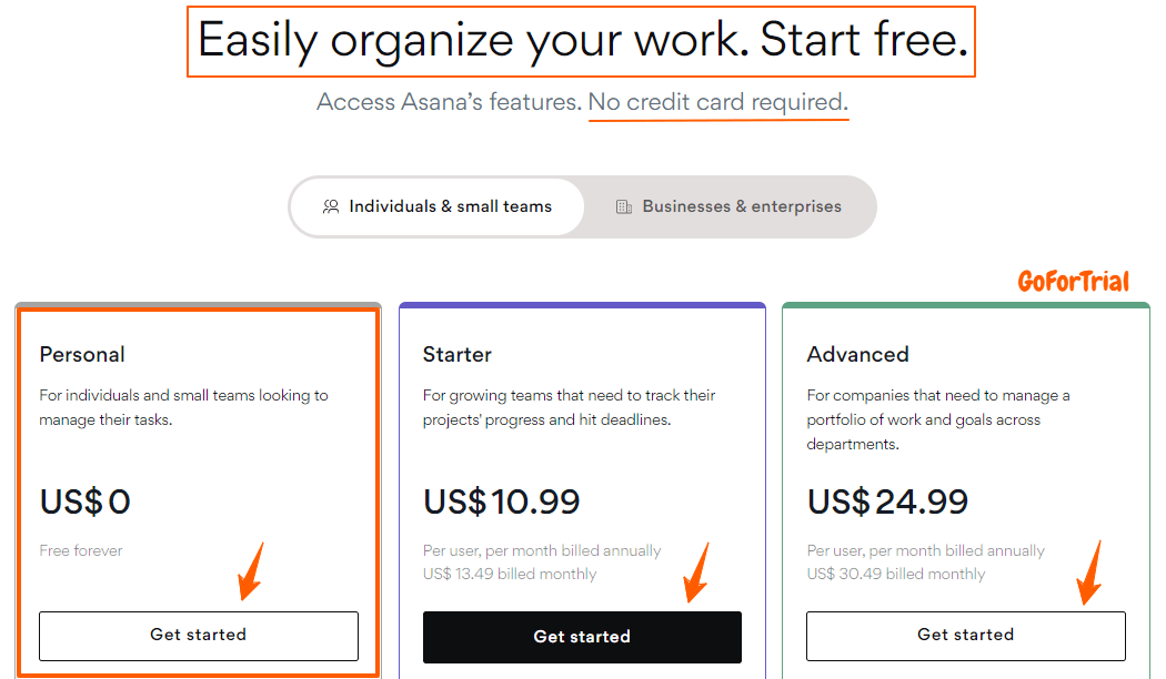 Asana Free Trial: Access 30 Day Trial Today Without Credit Card 5 Asana Pricing Plans