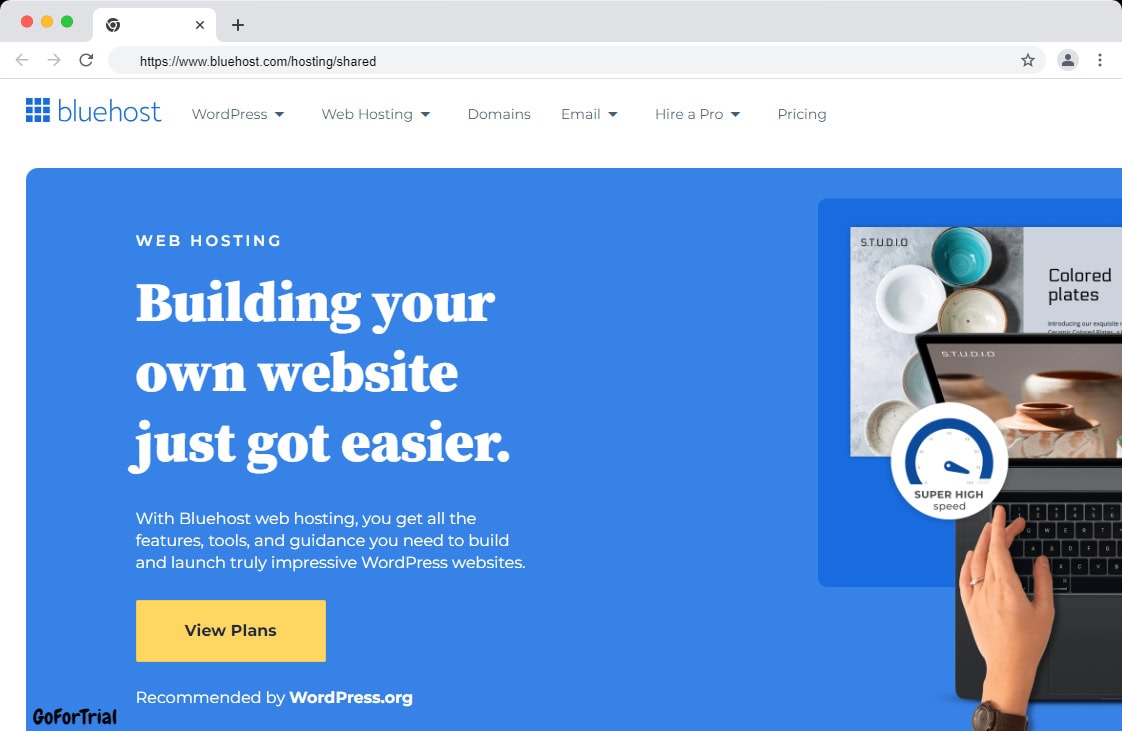 12 Best WordPress Hosting Free Trials 2025 (Upto 60 Days) 2 Bluehost Homepage