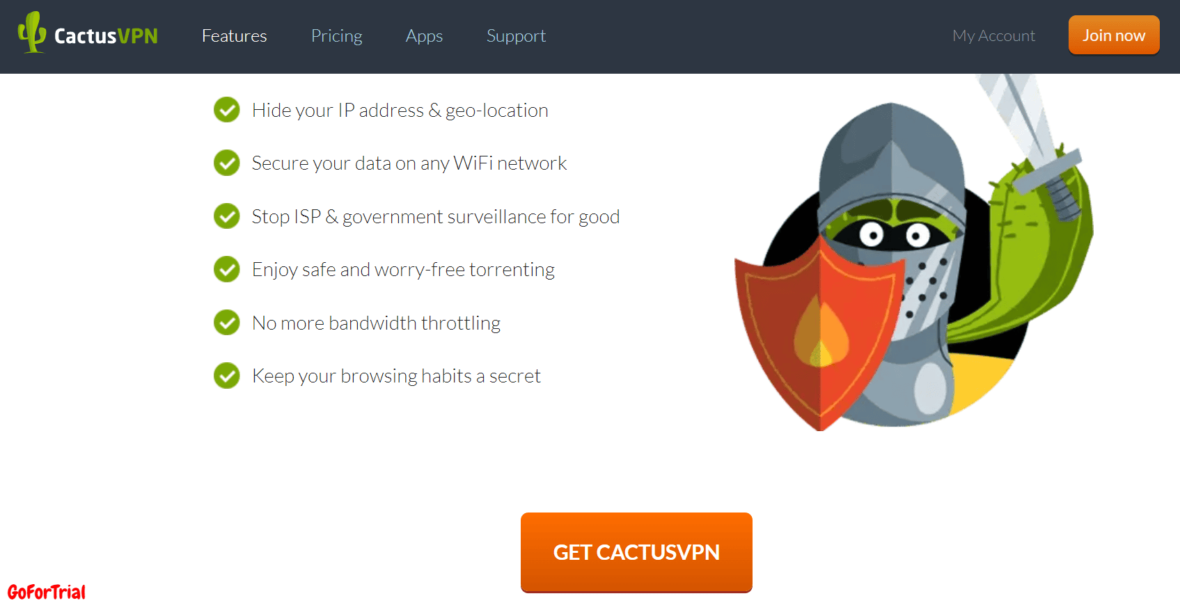 CactusVPN Free Trial - Try 3 or 30 Days Risk-Free and Explore Premium Features! 10 CactusVPN Features During Free Trial