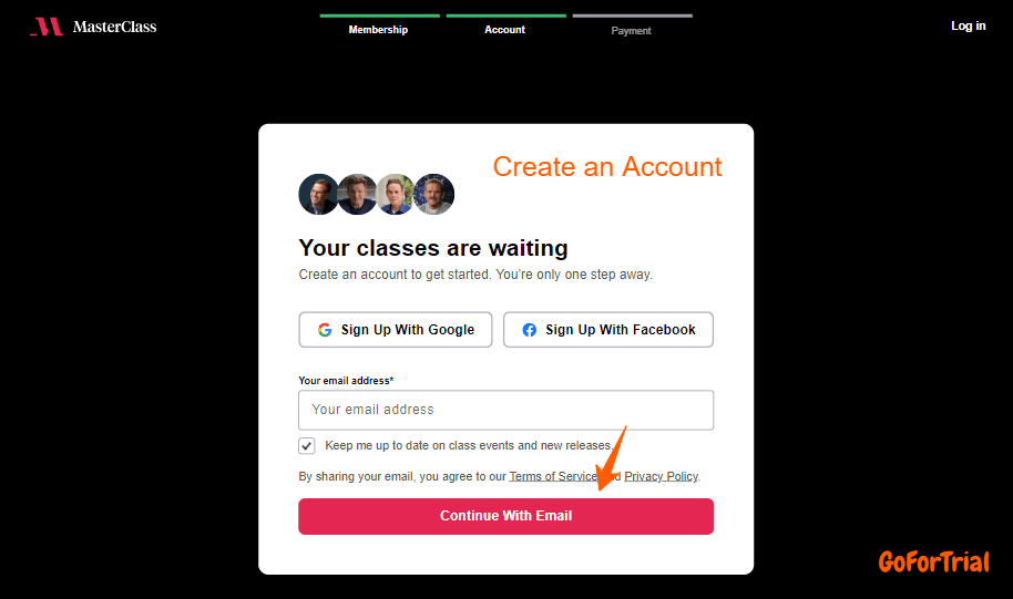 MasterClass Free Trial 2025: Activate your Free Account Now 2 MasterClass Sign up Enter Email