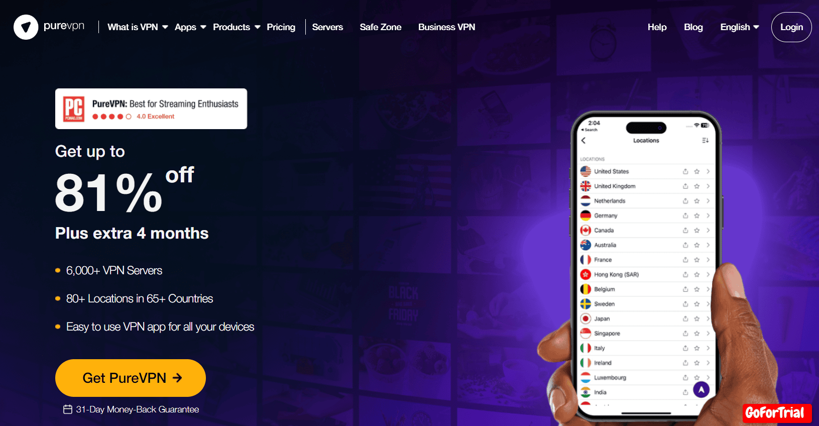 PureVPN Free Trial, Start PureVPN Trial for Up to 31 Days 3 PureVPN-Homepage