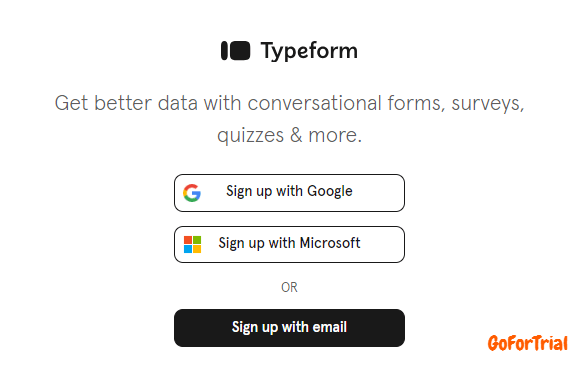 Typeform Trial: Start Your Free Account with all Essential Features 3 Sign-up-FREE-Typeform