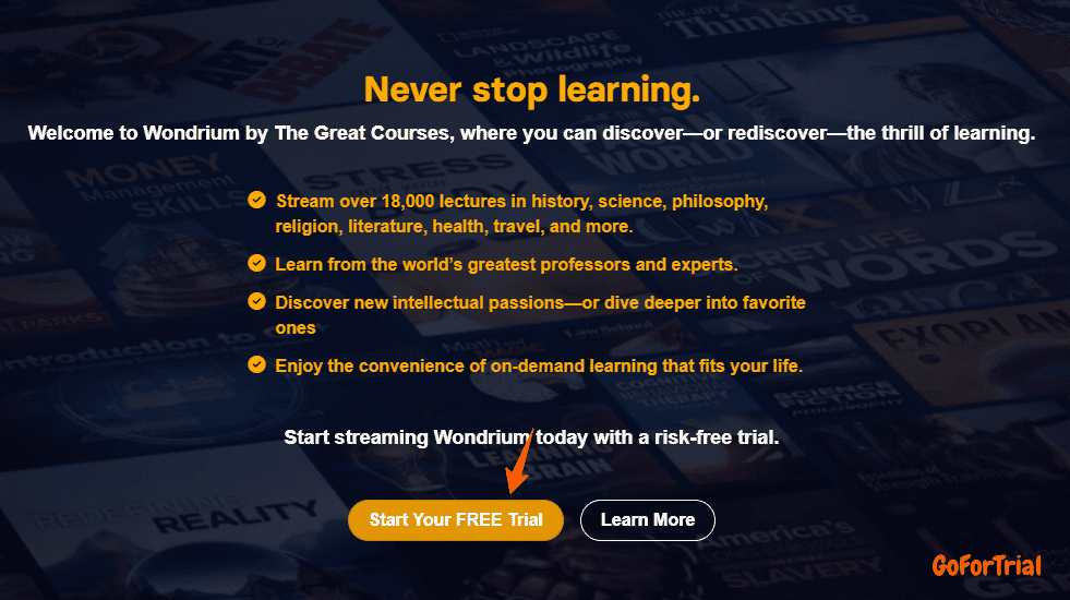 The Great Courses Free Trial – Enjoy 30 Days Free on Wondrium 2 Wondrium Trial Detail Page