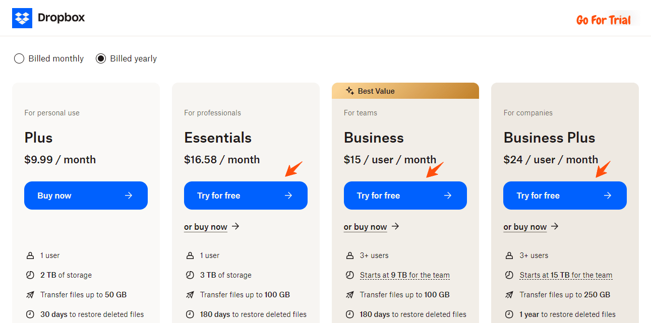Dropbox Free Trial: Access 15 TB of Storage for 30 Days at No Cost 4 Dropbox Plans